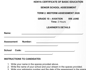 Grade 10 Aviation exam 2026