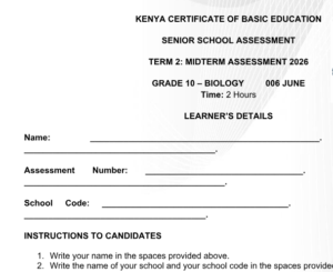 Grade 10 Biology exam
