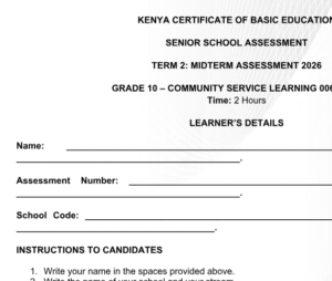 grade 10 community service exam
