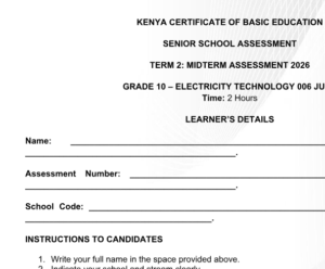 grade 10 electricity technology exam