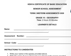 grade 10 geography exam