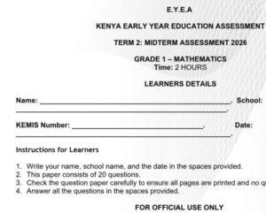 Grade 1 mathematics exam