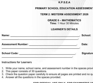 grade 6 mid term exam