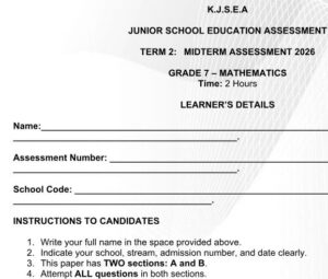 Grade 7 mathematics exam