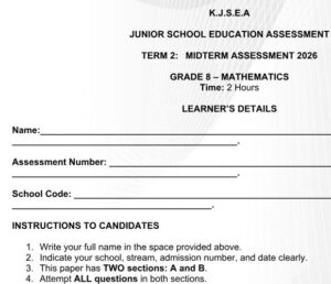 Grade 8 mathematics exam