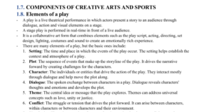grade 9 creative arts notes