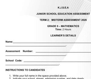 grade 9 mathematics exam 2026