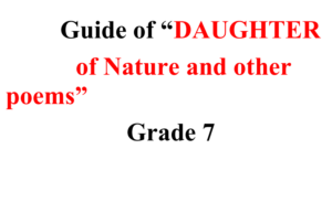 Daughter of Nature notes