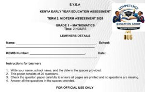 Grade 1 mathematics exam
