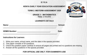 Grade 2 mathematics exam