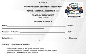 Grade 4 mathematics exam