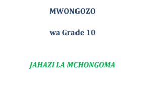 Grade 10 mwongozo jahazi la mchongoma