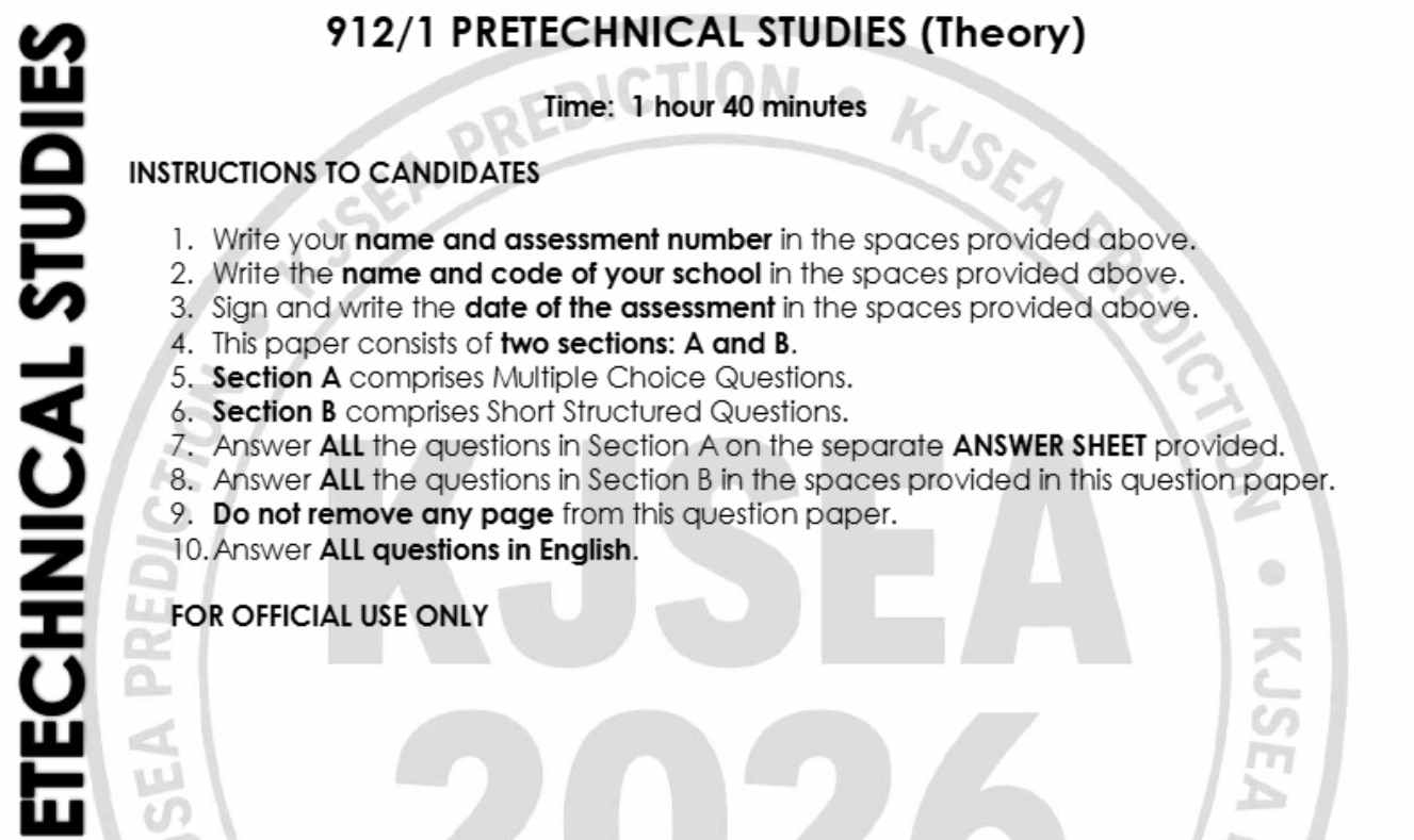 pre technical 1 k 80kb Pre technical paper 1 kjsea prediction 2026