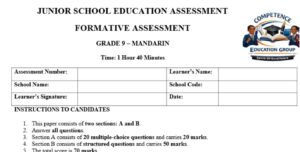 Grade 9 mandarin end term 3 exam 2026