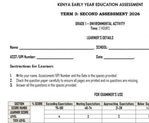 Grade 1 environmental activities exam term 3 2026