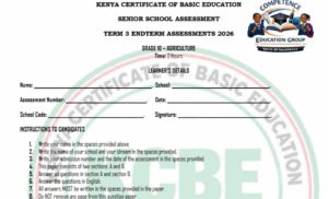 Grade 10 end term 3 exam 2026 full set