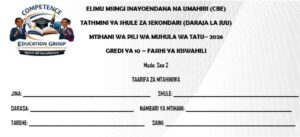 Grade 10 Fasihi kiswahili exam term 3 2026