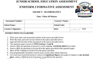 Grade 9 end term 3 exam 2026 for all subjects