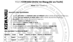 Kiswahili paper 2 kjsea prediction 2026