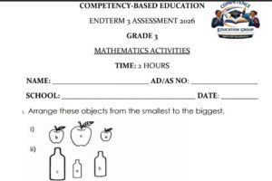 Grade 3 mathematics end of term 3 2026 papers