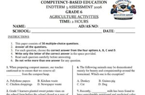 Agriculture paper end of term 3 exam 2026