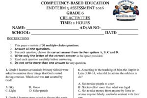 CRE Paper grade 6 end of term 3 2026