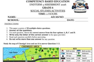 Social studies Grade 6 exam paper end of term 3 2026