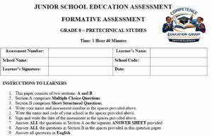 Grade 8 pre technical studies End of term 3 2026
