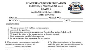 Grade 6 end of term 3 exam 2026