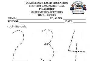Play Group end of term 3 mathematics paper 2026